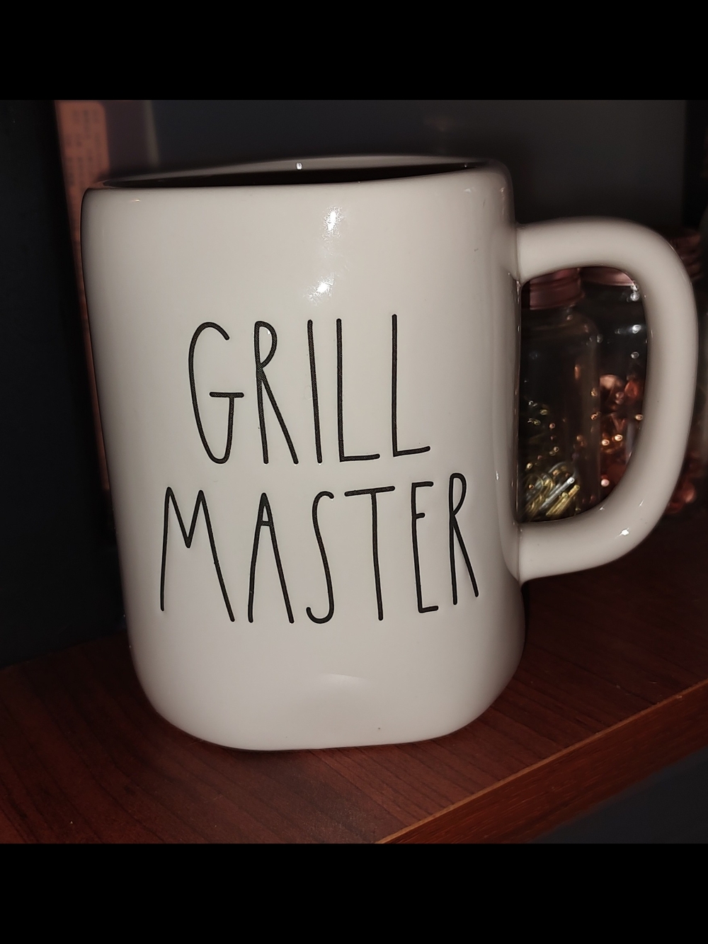 New! Rae Dunn Grill Master White Ceramic Coffee Mug
